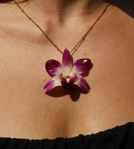 Collar orquídea tailandesa grande