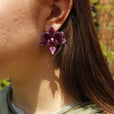 Pendientes orquídea pegados miniatura 1