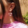 Aros lorea blanco y morado miniatura 2