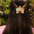 Pinza orquídea amarilla pastel miniatura 1