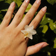 Anillo orquídea blanca pequeña miniatura 1