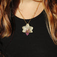 Collar orquídea blanca y morada pequeña miniatura 1