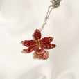 Collar orquídea granate con puntitos miniatura 2