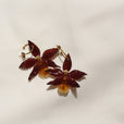 Pendientes orquídea granate con aro miniatura 2