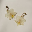 Pendientes orquídea blanca aro miniatura 2