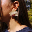 Pendientes orquídea blanca y fucsia pegados miniatura 1