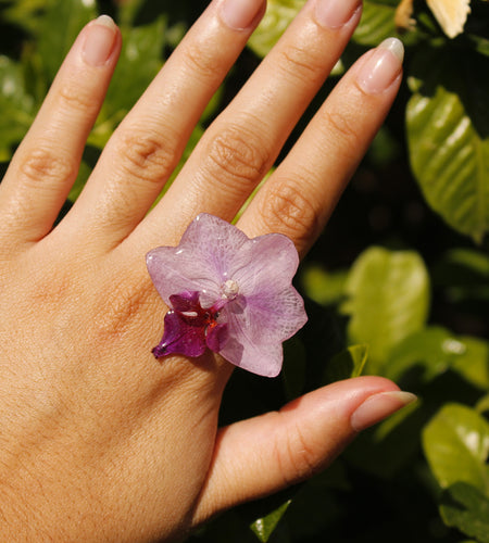 Anillo orquídea lila mediana