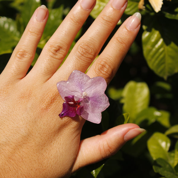 Anillo orquídea lila mediana