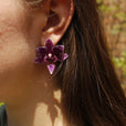 Pendientes orquídea pegados miniatura 3