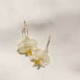 Pendientes orquídea blanca aro fino miniatura 2