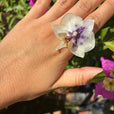 Anillo orquídea blanco y morado miniatura 1