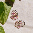 Aros lorea blanco y morado miniatura 1